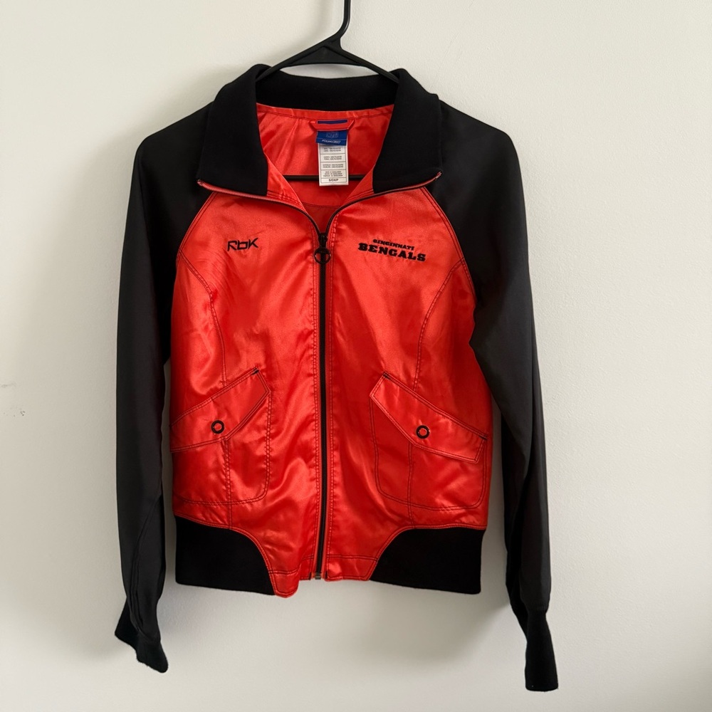Vintage Reebok Orange and Black Bengals Jacket RARE!